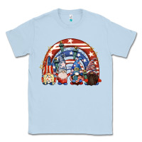 Dusty Blue 4th of July rainbow with gnomes Classic Tee - CowGirlArtShop