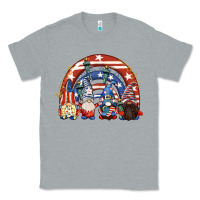 Heather Grey 4th of July rainbow with gnomes Classic Tee - CowGirlArtShop