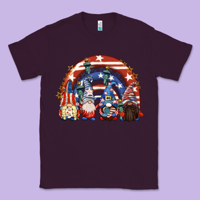 4th Of July Rainbow With Gnomes Classic Tee Designed By Cowgirlartshop