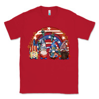 Red 4th of July rainbow with gnomes Classic Tee - CowGirlArtShop