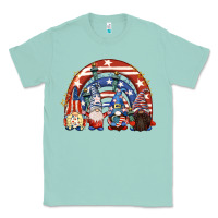 Seafoam 4th of July rainbow with gnomes Classic Tee - CowGirlArtShop