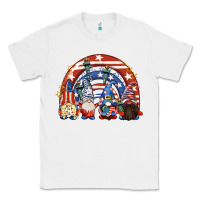White 4th of July rainbow with gnomes Classic Tee - CowGirlArtShop