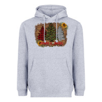 Heather Grey merry and bright with tree's Heavyweight Hoodie - AdoDesignShop