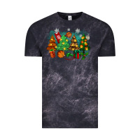 Cloud Black christmas trees with basketball Vintage Tee - Zillion Design Studio