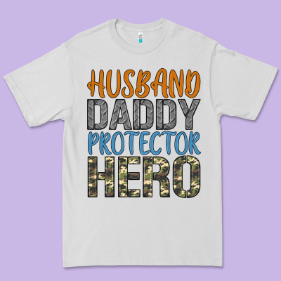 Husband Daddy Protector Hero Premium Tee Designed By Artiststas