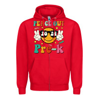 Red peace out 2024 pre k Zipper Hoodie - JahusDesignShop