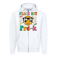 White peace out 2024 pre k Zipper Hoodie - JahusDesignShop