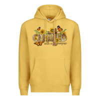 Antique Gold created with a purpose with sunflower and butterfl Premium Hoodie - NancyCooperArtShop