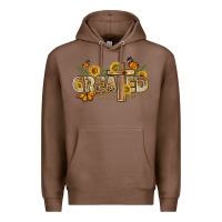 Chestnut created with a purpose with sunflower and butterfl Premium Hoodie - NancyCooperArtShop