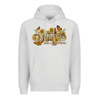 Dove Grey created with a purpose with sunflower and butterfl Premium Hoodie - NancyCooperArtShop