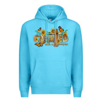 Ocean Blue created with a purpose with sunflower and butterfl Premium Hoodie - NancyCooperArtShop