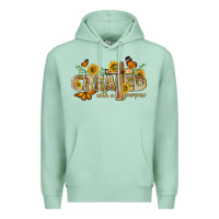 Seafoam created with a purpose with sunflower and butterfl Premium Hoodie - NancyCooperArtShop