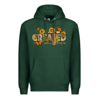 Sports Green created with a purpose with sunflower and butterfl Premium Hoodie - NancyCooperArtShop