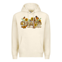 Tofu created with a purpose with sunflower and butterfl Premium Hoodie - NancyCooperArtShop