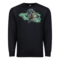 Black Sea Seal Face Illustrations Premium Sweatshirt - LillyAllenDesigns