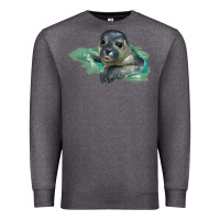 Charcoal Heather Sea Seal Face Illustrations Premium Sweatshirt - LillyAllenDesigns
