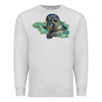Dove Grey Sea Seal Face Illustrations Premium Sweatshirt - LillyAllenDesigns