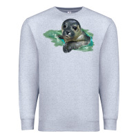 Heather Grey Sea Seal Face Illustrations Premium Sweatshirt - LillyAllenDesigns