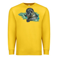 Lemon Sea Seal Face Illustrations Premium Sweatshirt - LillyAllenDesigns