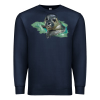 Navy Sea Seal Face Illustrations Premium Sweatshirt - LillyAllenDesigns