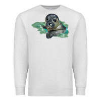 Oatmeal Heather Sea Seal Face Illustrations Premium Sweatshirt - LillyAllenDesigns