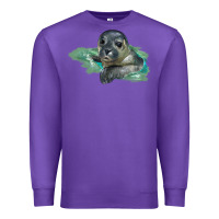 Purple Sea Seal Face Illustrations Premium Sweatshirt - LillyAllenDesigns