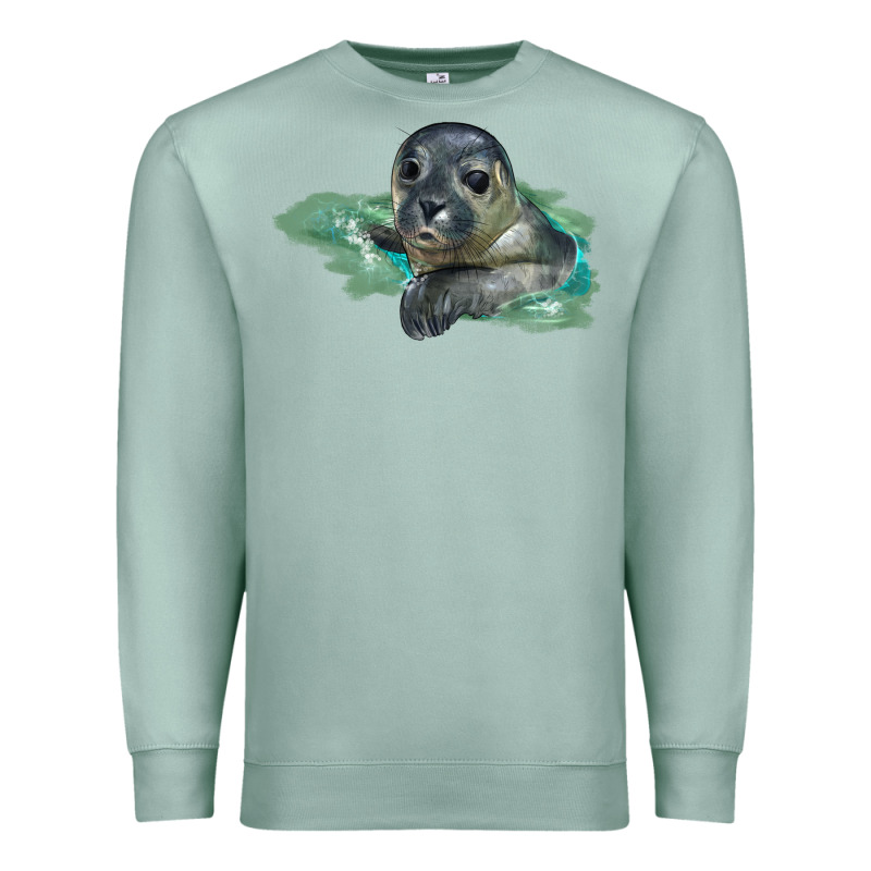 Sea Seal Face Illustrations Premium Sweatshirt by LillyAllenDesigns | Teevron