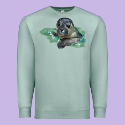 Sea Seal Face Illustrations Premium Sweatshirt Designed By Lillyallendesigns