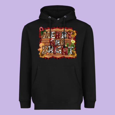 Merry And Bright Heavyweight Hoodie Designed By Adodesignshop