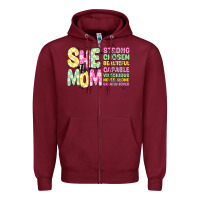 Burgundy she is mom Zipper Hoodie - JahusDesignShop