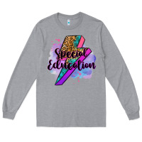Heather Grey special eduation teacher lightning bolt Long Sleeve Tee - Zillion Design Studio