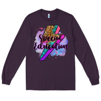 Plum special eduation teacher lightning bolt Long Sleeve Tee - Zillion Design Studio