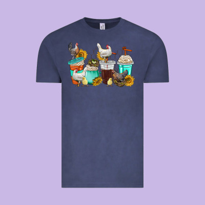 Chicken Coffee Cups Vintage Tee Designed By Texasbilliewilder