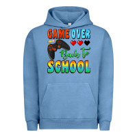 Pigment Pebble Blue game over back to school Urban Hoodie - BundleAndBundleShop