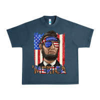 Midnight Navy merica with lincoln Urban Heavy Tee - texasbilliewilder