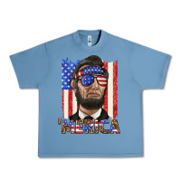 Pebble Blue merica with lincoln Urban Heavy Tee - texasbilliewilder