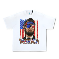 White merica with lincoln Urban Heavy Tee - texasbilliewilder