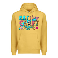 Antique Gold eat sleep craft repeat Premium Hoodie - NancyCooperArtShop