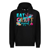 Black eat sleep craft repeat Premium Hoodie - NancyCooperArtShop