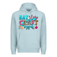 Blue Mist eat sleep craft repeat Premium Hoodie - NancyCooperArtShop