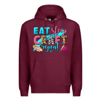 Burgundy eat sleep craft repeat Premium Hoodie - NancyCooperArtShop