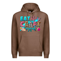 Chestnut eat sleep craft repeat Premium Hoodie - NancyCooperArtShop
