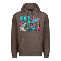 Coffee eat sleep craft repeat Premium Hoodie - NancyCooperArtShop