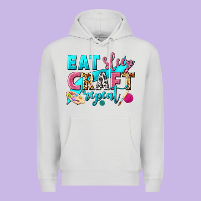 Eat Sleep Craft Repeat Premium Hoodie Designed By Nancycooperartshop
