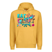 Mustard eat sleep craft repeat Premium Hoodie - NancyCooperArtShop