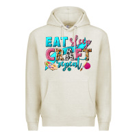 Oatmeal Heather eat sleep craft repeat Premium Hoodie - NancyCooperArtShop