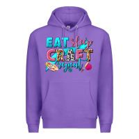 Purple eat sleep craft repeat Premium Hoodie - NancyCooperArtShop