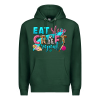Sports Green eat sleep craft repeat Premium Hoodie - NancyCooperArtShop