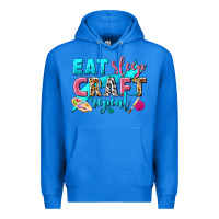 True Royal eat sleep craft repeat Premium Hoodie - NancyCooperArtShop