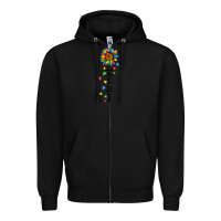 Black autism mama sunflower black Zipper Hoodie - JahusDesignShop